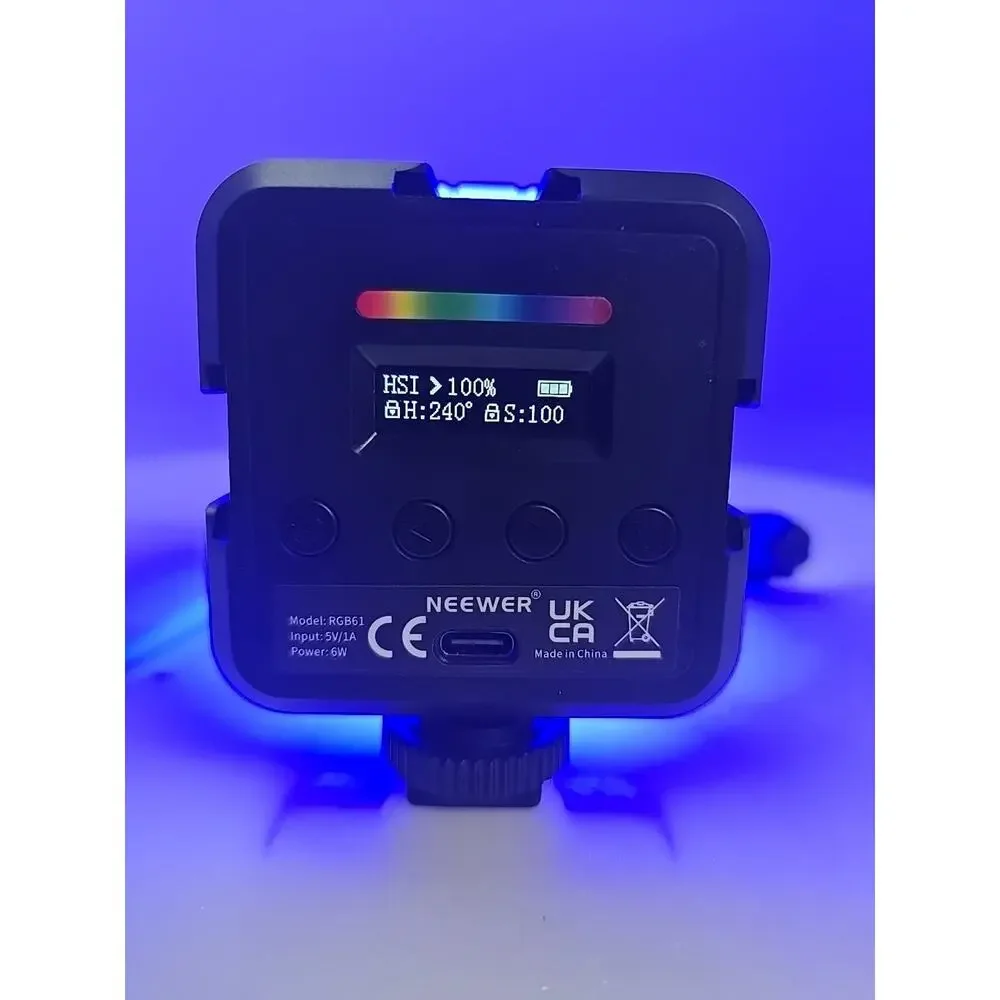 NEEWER Magnetic RGB Camera Light, 360° Full Color RGB61 Small LED Panel BRIGHT!